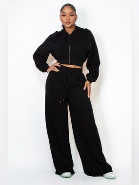 Black Hoodie and Cargo Pants Set